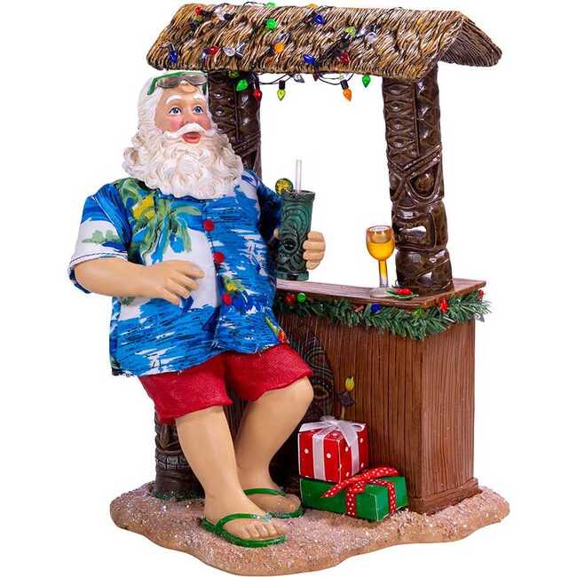 11-Inch Fabriché Beach Santa Sitting At Tiki Bar