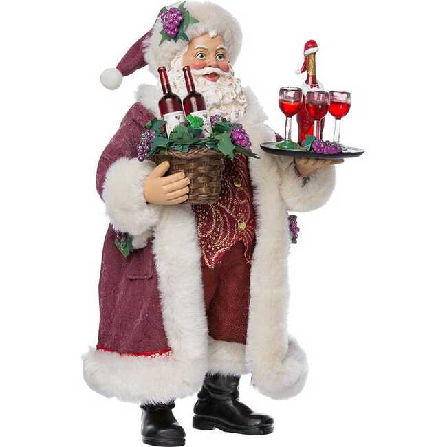 11.5-Inch Fabriché Santa with Wine Basket - Other Accents - 3