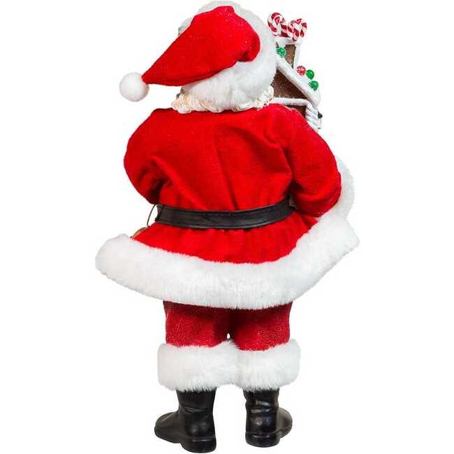 11-Inch Battery-Operated Santa with Light-Up Gingerbread House - Other Accents - 2