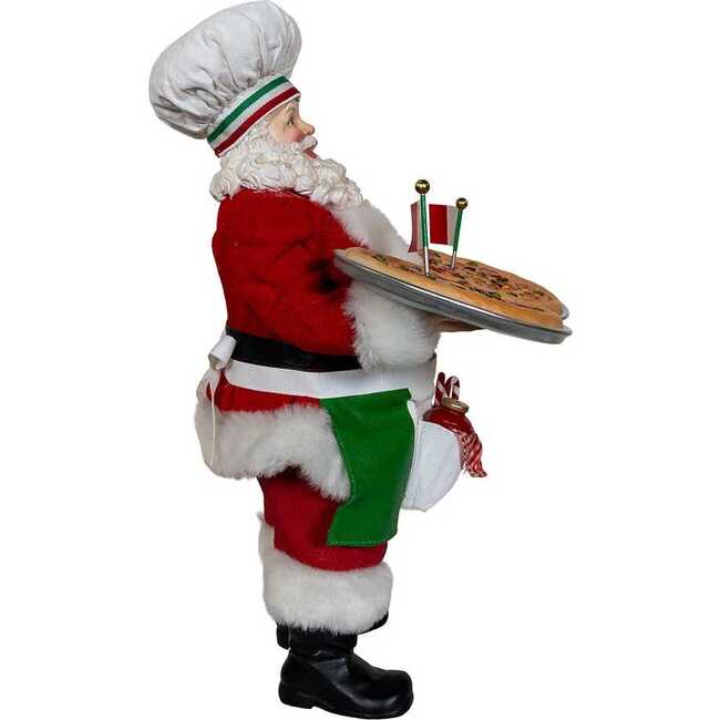 11-Inch Fabriché Chef Santa Holding Two Trays of Pizza - Other Accents - 2