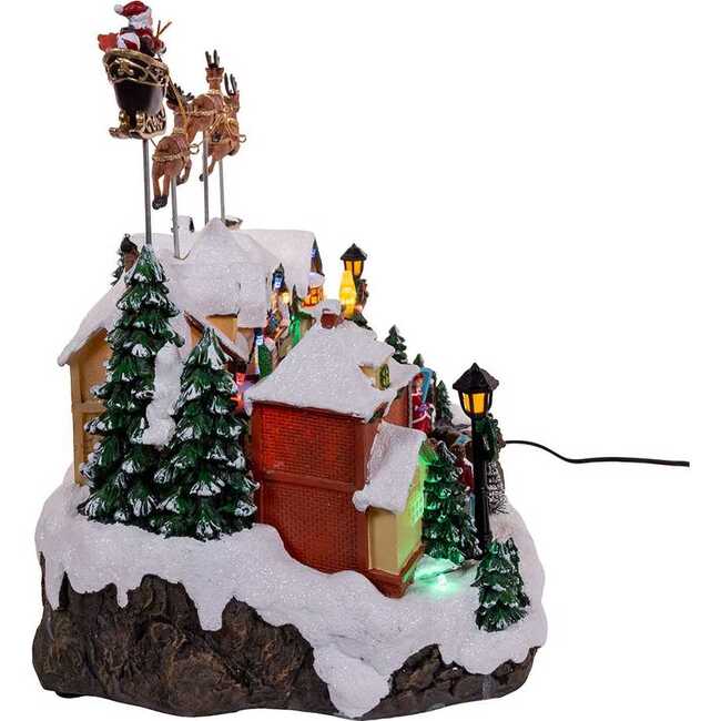 11.8-Inch Multicolored LED Lighted Musical Santa and Sleigh Table Piece - Other Accents - 2