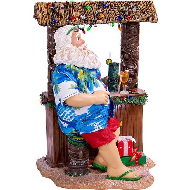 11-Inch Fabriché Beach Santa Sitting At Tiki Bar - Other Accents - 2