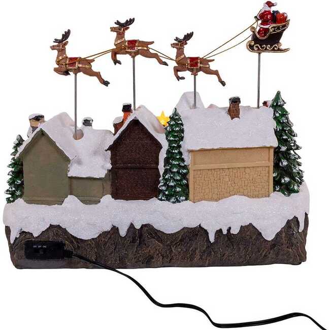 11.8-Inch Multicolored LED Lighted Musical Santa and Sleigh Table Piece - Other Accents - 3