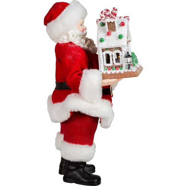 11-Inch Battery-Operated Santa with Light-Up Gingerbread House - Other Accents - 3