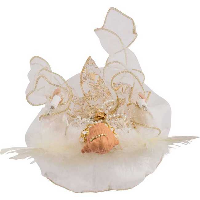 12-Inch 10-Light Ivory and Gold Angel Treetop - Other Accents - 7