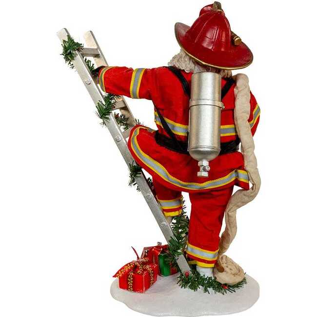 11.5-Inch Fabriché Fireman Santa On Ladder - Other Accents - 3