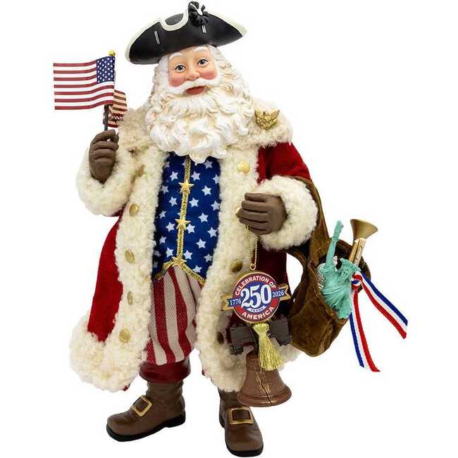 11 Inch Fabriché 250th Anniversary of America Musical Santa