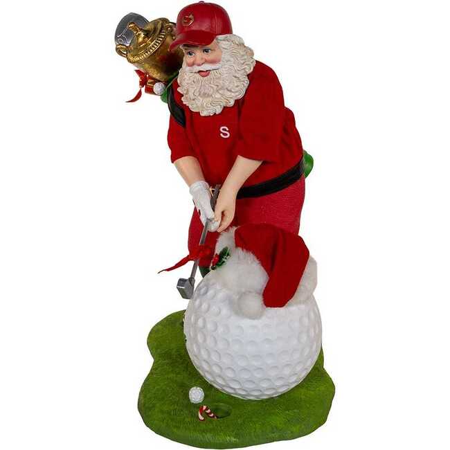 11-Inch Fabriché Golfer Santa With Oversized Golf Ball - Other Accents - 4