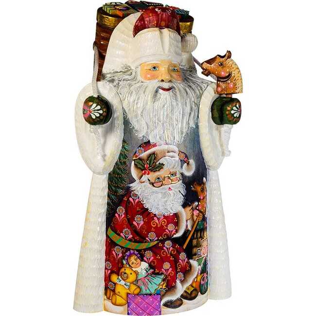 11.5-Inch Czar Treasures Wooden Santa with Backpack - Other Accents - 2