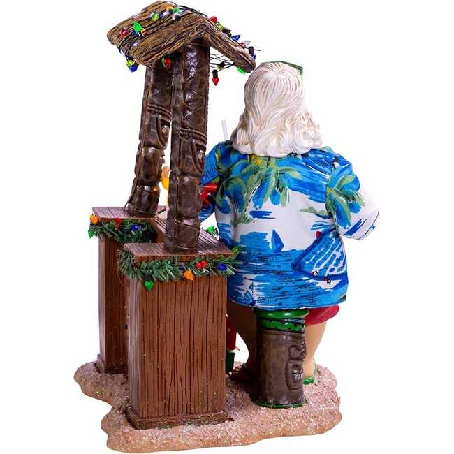 11-Inch Fabriché Beach Santa Sitting At Tiki Bar - Other Accents - 3