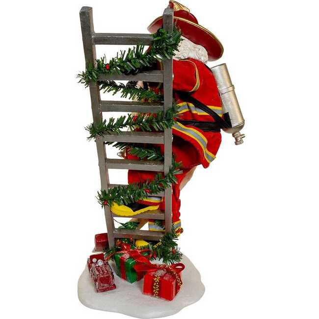 11.5-Inch Fabriché Fireman Santa On Ladder - Other Accents - 4