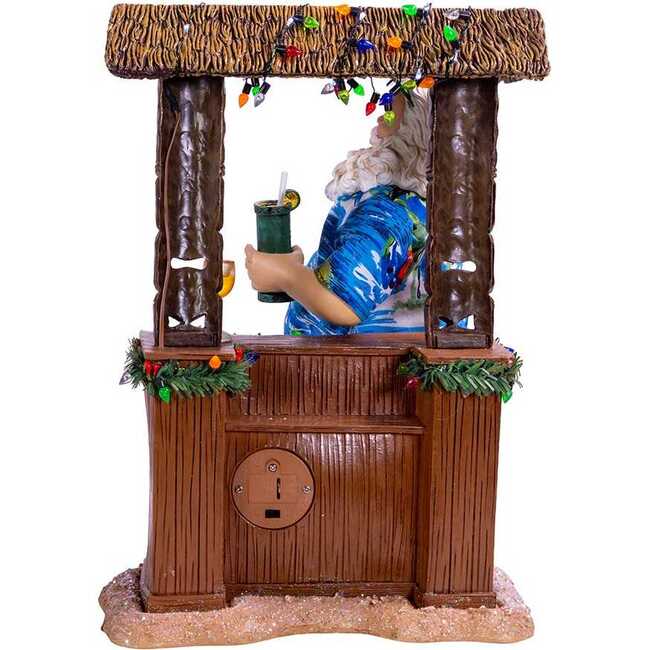 11-Inch Fabriché Beach Santa Sitting At Tiki Bar - Other Accents - 4