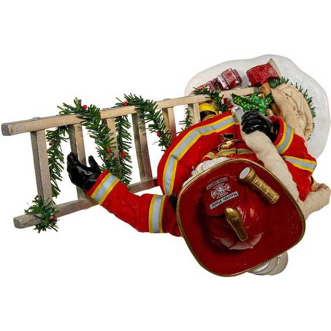 11.5-Inch Fabriché Fireman Santa On Ladder - Other Accents - 5