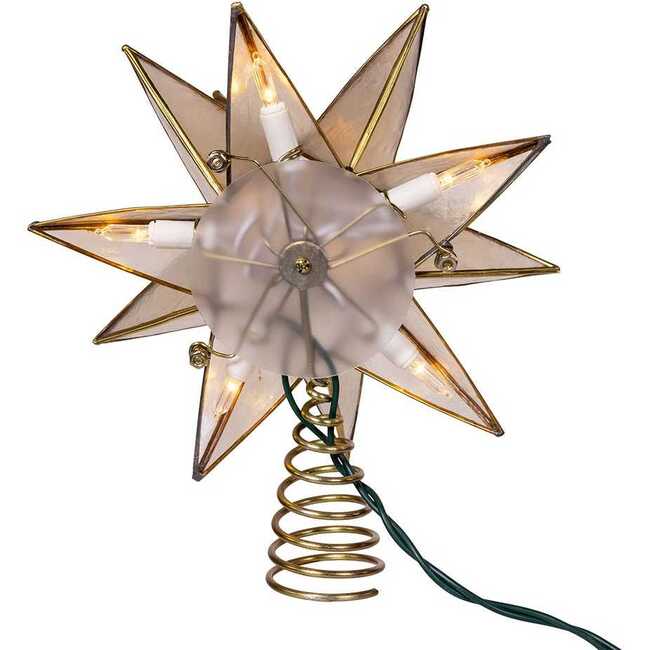 10-Light LED 15-Point Gold Sputnik Capiz Tree Topper - Other Accents - 3