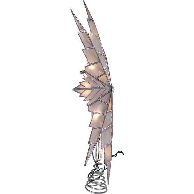 10-Light 15-Inch 8-Point Capiz Silver Star Tree Topper - Other Accents - 3