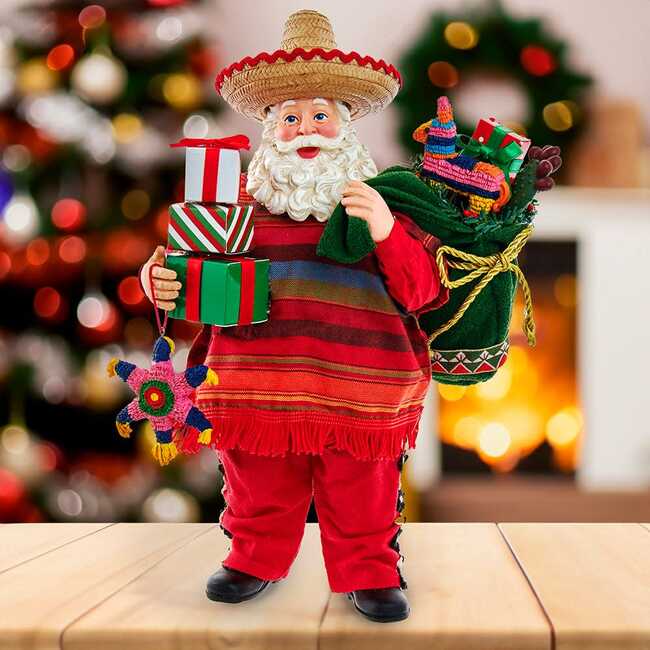 11-Inch Fabriché Musical Mexican Santa - Other Accents - 7
