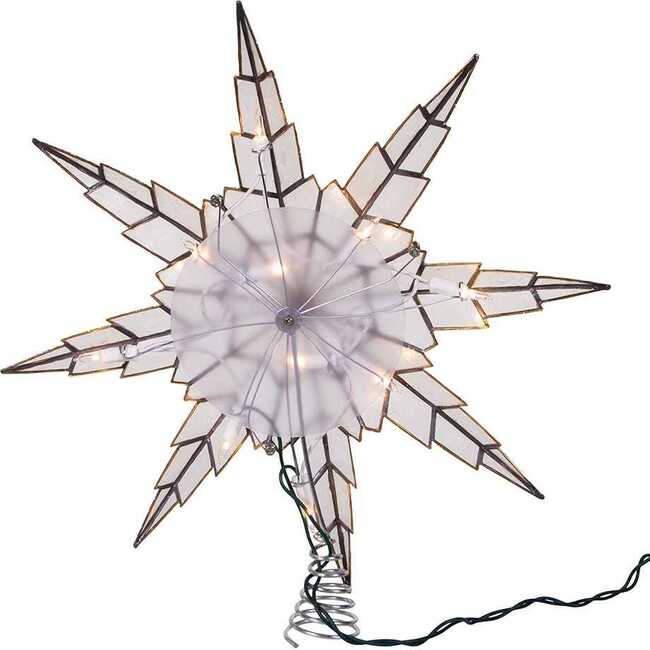 10-Light 15-Inch 8-Point Capiz Silver Star Tree Topper - Other Accents - 4