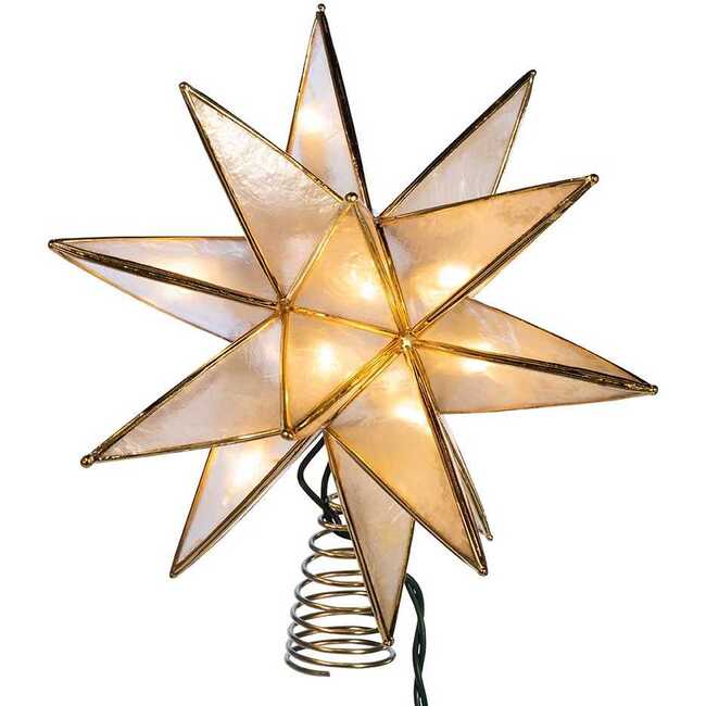 10-Light 15-Point Star Capiz Treetop - Other Accents - 2