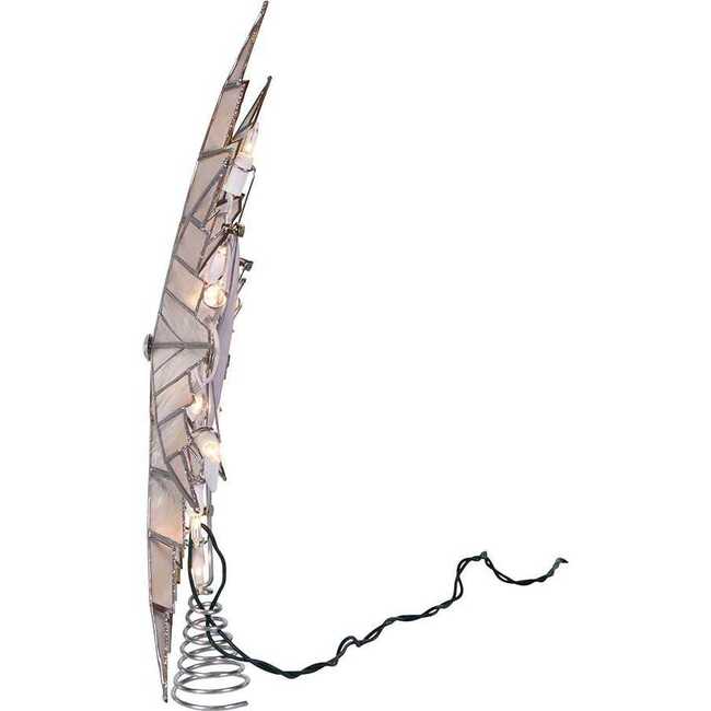 10-Light 15-Inch 8-Point Capiz Silver Star Tree Topper - Other Accents - 5