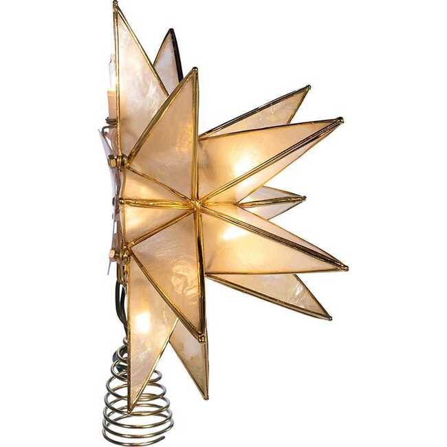 10-Light 15-Point Star Capiz Treetop - Other Accents - 3