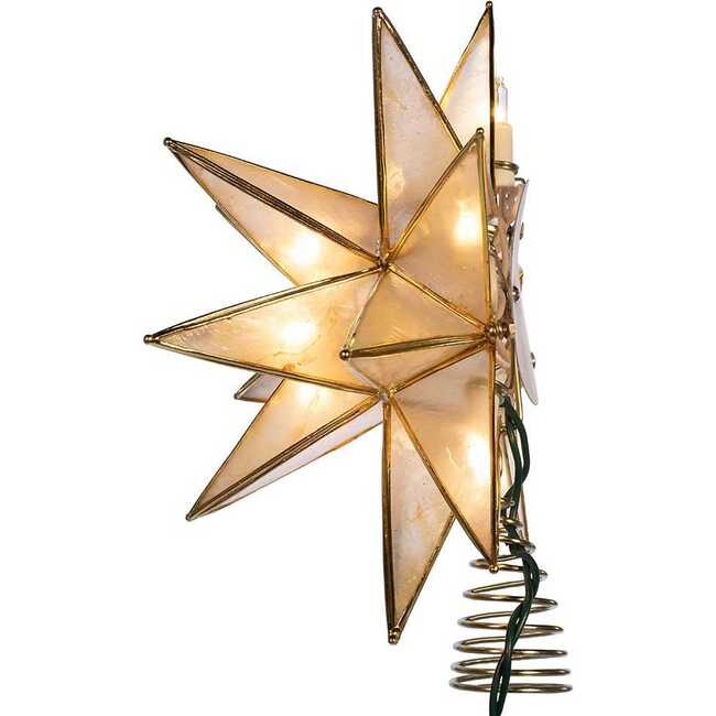 10-Light 15-Point Star Capiz Treetop - Other Accents - 4