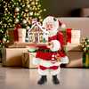 11-Inch Battery-Operated Santa with Light-Up Gingerbread House - Other Accents - 7