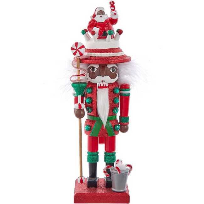 10-Inch Hollywood Black Nutcracker with Santa Hat