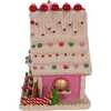 10-Inch Pink Battery-Operated Candy LED Gingerbread House Table Piece - Other Accents - 2