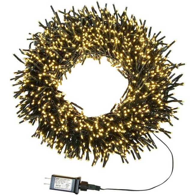 2000-Light 65-Foot Cluster Garland with Warm White LED Lights - Other Accents - 2