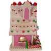 10-Inch Pink Battery-Operated Candy LED Gingerbread House Table Piece - Other Accents - 3