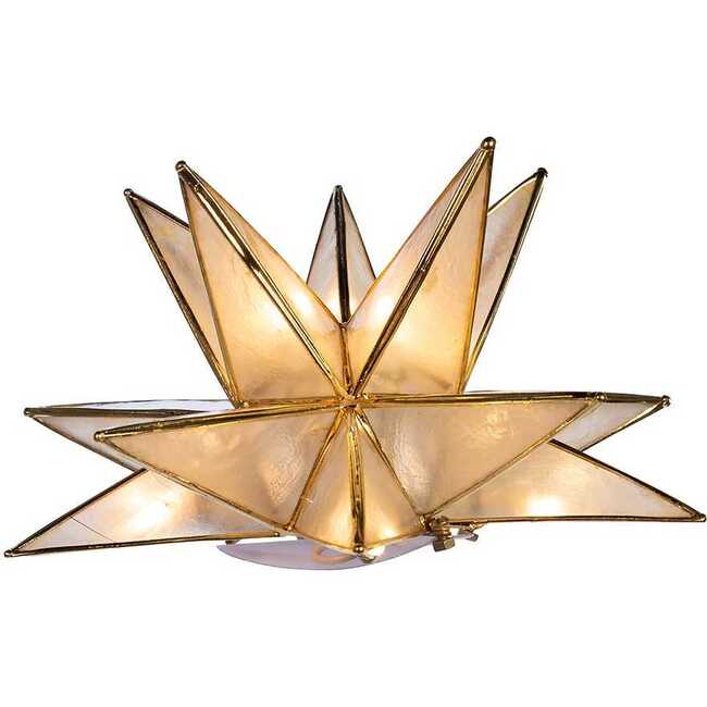 10-Light 15-Point Star Capiz Treetop - Other Accents - 6
