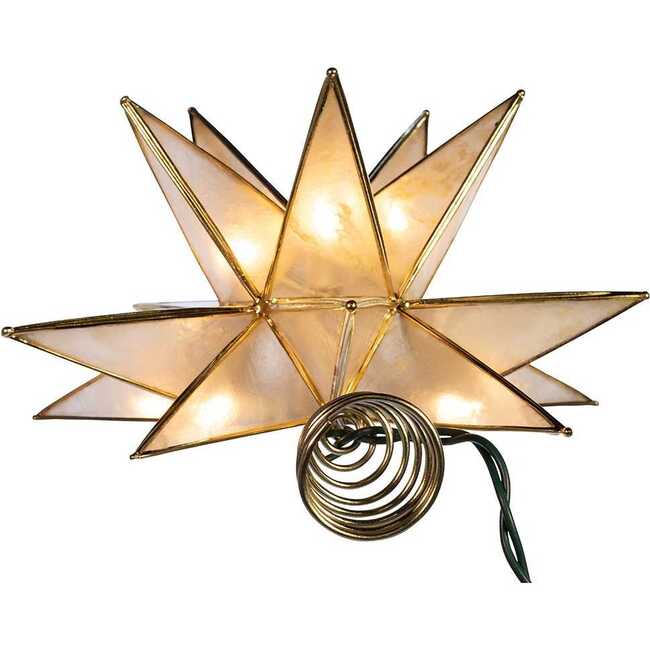 10-Light 15-Point Star Capiz Treetop - Other Accents - 7