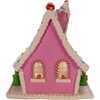 10-Inch Pink Battery-Operated Candy LED Gingerbread House Table Piece - Other Accents - 4