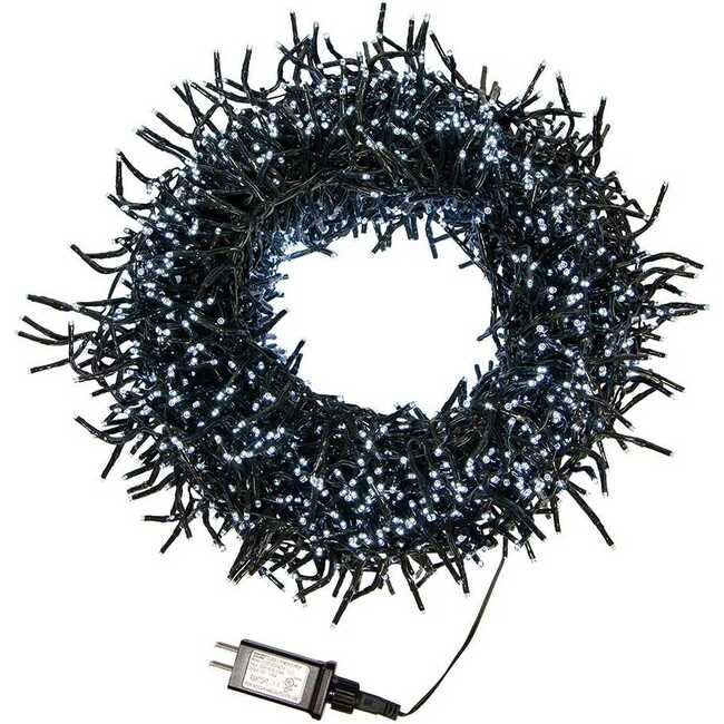 2000-Light 65-Foot Cluster Garland with Cool White LED Lights - Other Accents - 2