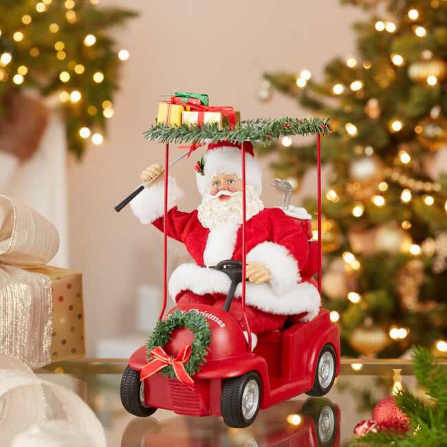 11.25-Inch Fabriché Santa Driving Golf Cart - Other Accents - 7