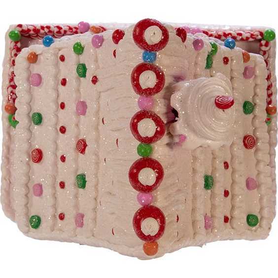 10-Inch Pink Battery-Operated Candy LED Gingerbread House Table Piece - Other Accents - 5