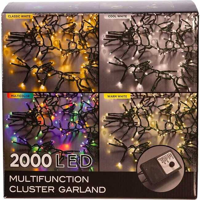 2000-Light 65-Foot Cluster Garland with Classic White LED  Lights - Other Accents - 7