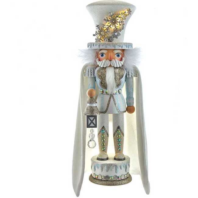 18-Inch Hollywood White Snowflake Soldier Battery-Operated LED Nutcracker