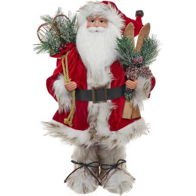 18-Inch KSA Kringles Rustic Santa with Skis