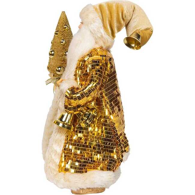 18-Inch KSA Kringle Standing Gold Santa with Tree - Other Accents - 4