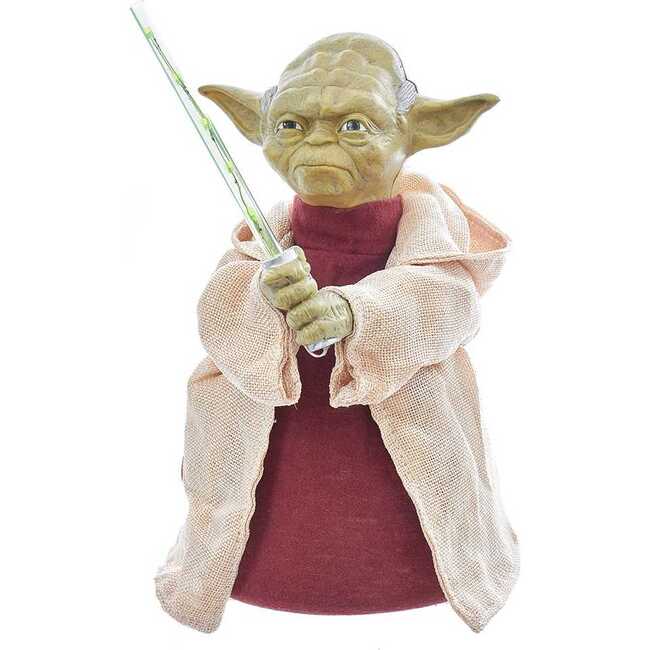 12-Inch Battery-Operated Star Wars Yoda with LED Light Saber Treetop