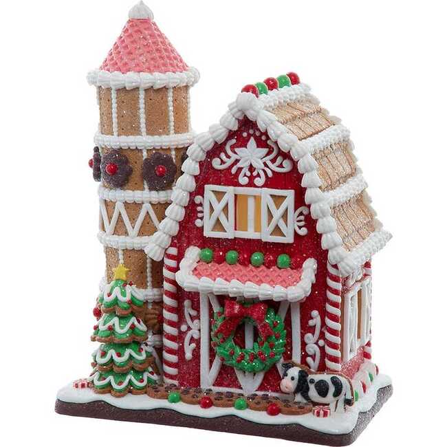 12-Inch Battery Operated LED Gingerbread Barn