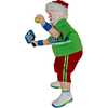 10-Inch Fabriché Santa Playing Pickleball - Other Accents - 4