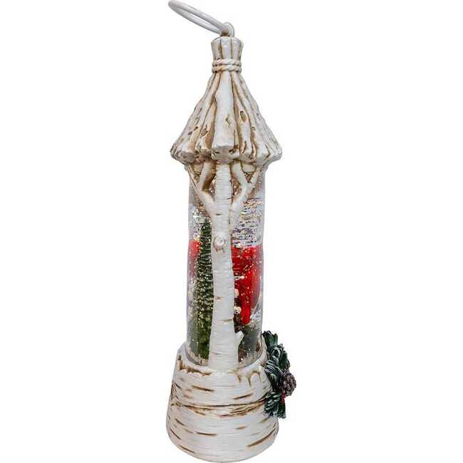 10.875-Inch Battery Operated USB LED Lighted Lantern with Cardinals and Spinning Glitter Water - Other Accents - 2