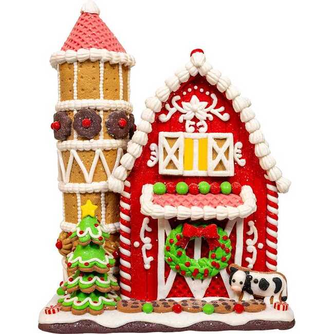 12-Inch Battery Operated LED Gingerbread Barn - Other Accents - 7