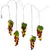 100-Light Green and Burgundy LED Grape Light Set with 5 Grape Bunches - Other Accents - 3