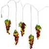 100-Light Green and Burgundy LED Grape Light Set with 5 Grape Bunches - Other Accents - 4