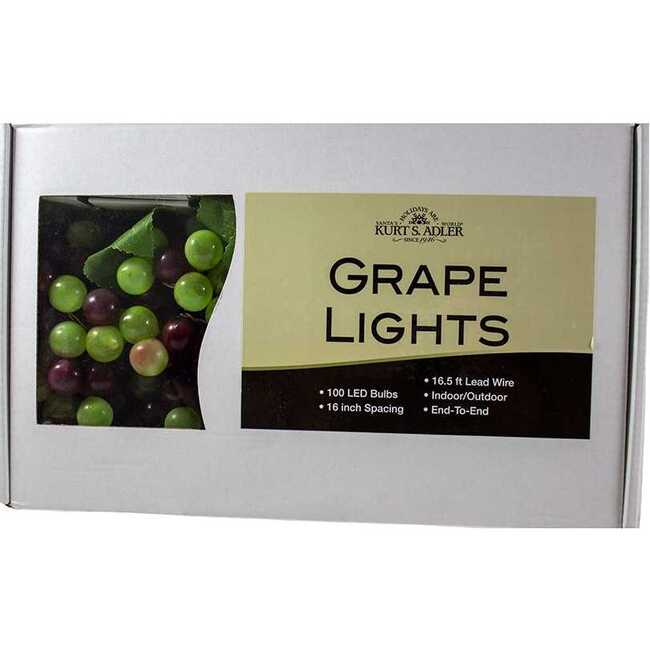 100-Light Green and Burgundy LED Grape Light Set with 5 Grape Bunches - Other Accents - 5