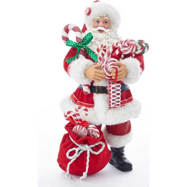 10.5-Inch Fabriché Santa With Christmas Candy and Bag