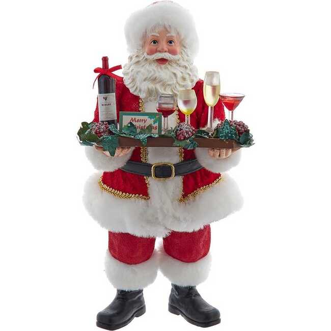 10.5-Inch Fabriché Santa Holding Tray of Wine